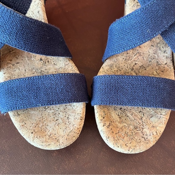 Lucky Brand Marla Blue Cork Wedge Platform Sandals - Picture 10 of 15